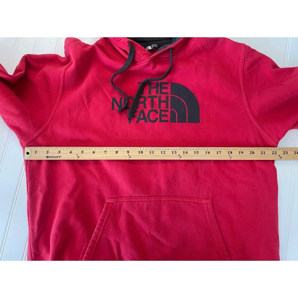 The North Face Mens Half Dome Pullover Hoodie Red Large Logo Sweatshirt L‎